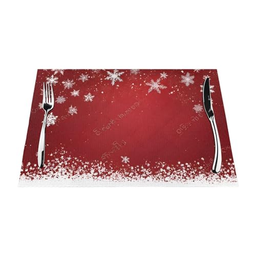 Gewebtes Tischset mit Weihnachtsdruck, langlebig, hitzebeständig, Tischmatte für Esstisch, Küche und Außenbereich, elegantes Design, leicht zu reinigen, PVC-Polyester-Matte Gewebtes Tischset mit Weihnachtsdruck, langlebig, hitzebeständig, Tischmatte für Esstisch, Küche und Außenbereich, elegantes Design, leicht zu reinigen, PVC-Polyester-Matte von NPOREJKNGF