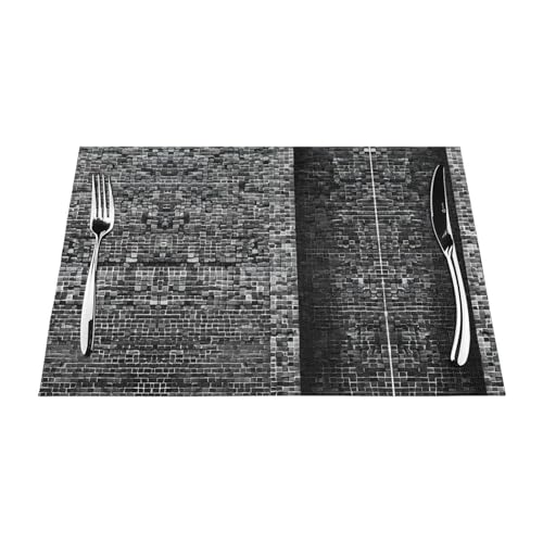 Gewebtes Tischset mit abstraktem grauem Druck, langlebig, hitzebeständig, Tischmatte für Esstisch, Küche und Außenbereich, elegantes Design, leicht zu reinigen, PVC-Polyester-Matte Gewebtes Tischset mit abstraktem grauem Druck, langlebig, hitzebeständig, Tischmatte für Esstisch, Küche und Außenbereich, elegantes Design, leicht zu reinigen, PVC-Polyester-Matte von NPOREJKNGF