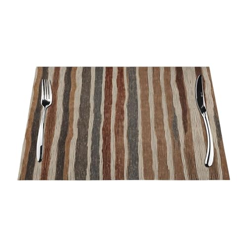 Gewebtes Tischset mit buntem Streifendruck, langlebig, hitzebeständig, Tischmatte für Esstisch, Küche und Außenbereich, elegantes Design, leicht zu reinigen, PVC-Polyester-Matte Gewebtes Tischset mit buntem Streifendruck, langlebig, hitzebeständig, Tischmatte für Esstisch, Küche und Außenbereich, elegantes Design, leicht zu reinigen, PVC-Polyester-Matte von NPOREJKNGF