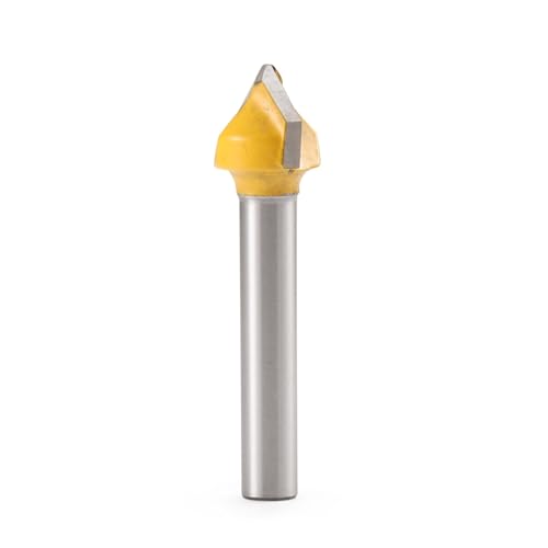 NPQRKJYH 5 stück 6mm 6,35mm 8mm Fräser 90 108 135 Grad V-förmiger Flachkopf-Fase-CNC-Fräser for Trimmen von Slott-Werkzeug(90V-S6-D12.7-2.5) von NPQRKJYH