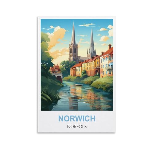 Blechschilder, Retro-Stil, Norwich, Norfolk, Blechschild, Plakette, Poster, Wandkunst, Dekoration für Café, Bar, Restaurant, Pub, 20 x 30 cm Blechschilder, Retro-Stil, Norwich, Norfolk, Blechschild, Plakette, Poster, Wandkunst, Dekoration für Café, Bar, Restaurant, Pub, 20 x 30 cm von NPRZM