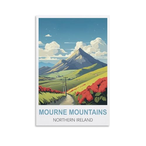 NPRZM Blechschilder, Retro, Mourne Mountains, Nordirland, Blechschild, Plakette, Poster, Wandkunst, Dekoration für Café, Bar, Restaurant, Kneipe, 20 x 30 cm NPRZM Blechschilder, Retro, Mourne Mountains, Nordirland, Blechschild, Plakette, Poster, Wandkunst, Dekoration für Café, Bar, Restaurant, Kneipe, 20 x 30 cm von NPRZM