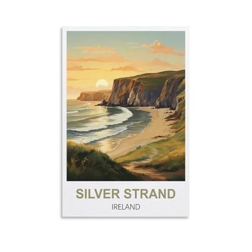 NPRZM Blechschilder, Retro, Silberstrand, Irland, Blechschild, Plakette, Poster, Wandkunst, Dekoration für Café, Bar, Restaurant, Kneipe, 30 x 40 cm NPRZM Blechschilder, Retro, Silberstrand, Irland, Blechschild, Plakette, Poster, Wandkunst, Dekoration für Café, Bar, Restaurant, Kneipe, 30 x 40 cm von NPRZM
