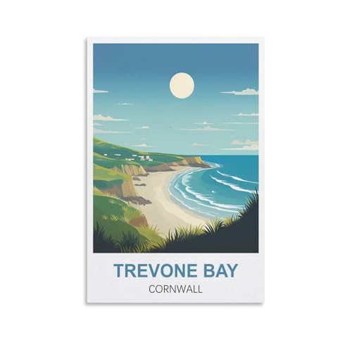 NPRZM Blechschilder, Retro, Trevone Bay, Cornwall, Blechschild, Plakette, Poster, Wandkunst, Dekoration für Café, Bar, Restaurant, Pub, 20 x 30 cm NPRZM Blechschilder, Retro, Trevone Bay, Cornwall, Blechschild, Plakette, Poster, Wandkunst, Dekoration für Café, Bar, Restaurant, Pub, 20 x 30 cm von NPRZM