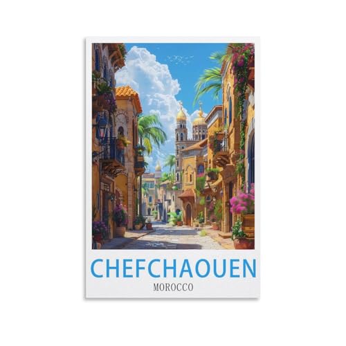 NPRZM Metall-Blechschild, Chefchaouen, Marokko, Poster, Vintage-Schild, Retro-Blechschilder, Vintage-Metall-Blechschild für Bar, Zuhause, Wand, Metalldekoration, 30 x 40 cm NPRZM Metall-Blechschild, Chefchaouen, Marokko, Poster, Vintage-Schild, Retro-Blechschilder, Vintage-Metall-Blechschild für Bar, Zuhause, Wand, Metalldekoration, 30 x 40 cm von NPRZM
