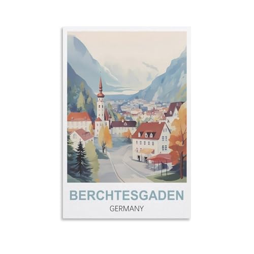 NPRZM Metallblechschild Berchtesgaden Deutschland Vintage Schild Retro Blechschilder Vintage Metall Blechschild für Bar Zuhause Wand Metalldekoration 20x30cm von NPRZM