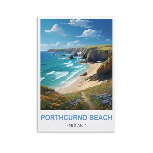 NPRZM Metallschilder, Porthcurno Beach, England, lustiges Vintage-Metallschild, Plakette, Poster, Wandkunst, Kneipe, Bar, Küche, Garten, Badezimmer, Heimdekoration, 30 x 30 cm NPRZM Metallschilder, Porthcurno Beach, England, lustiges Vintage-Metallschild, Plakette, Poster, Wandkunst, Kneipe, Bar, Küche, Garten, Badezimmer, Heimdekoration, 30 x 30 cm von NPRZM