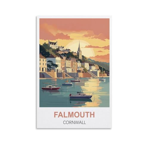 NPRZM Metallschilder, lustiges Vintage-Metallschild mit der Aufschrift „Falmouth Cornwall“, Plaqu Poster, Wandkunst, Kneipe, Bar, Küche, Garten, Badezimmer, Heimdekoration, 15 x 30 cm NPRZM Metallschilder, lustiges Vintage-Metallschild mit der Aufschrift „Falmouth Cornwall“, Plaqu Poster, Wandkunst, Kneipe, Bar, Küche, Garten, Badezimmer, Heimdekoration, 15 x 30 cm von NPRZM