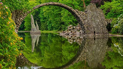 NPRZM Rakotzbrücke, Teufelsbrückenpark, Sachsen, Deutschland, 5D-Diamantmalerei zum Selbermachen, einzigartige Sets, Wanddekoration zu Hause, Kristall-Strass-Wanddekoration, 40 x 50 cm NPRZM Rakotzbrücke, Teufelsbrückenpark, Sachsen, Deutschland, 5D-Diamantmalerei zum Selbermachen, einzigartige Sets, Wanddekoration zu Hause, Kristall-Strass-Wanddekoration, 40 x 50 cm von NPRZM