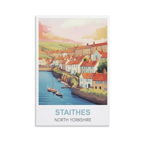 Vintage-Metallblechschild, Staithes North Yorkshire, Blechschild, Retro-Wandkunst-Poster für Zuhause, Männerhöhle, Café-Bar, Wanddekoration, 15 x 30 cm Vintage-Metallblechschild, Staithes North Yorkshire, Blechschild, Retro-Wandkunst-Poster für Zuhause, Männerhöhle, Café-Bar, Wanddekoration, 15 x 30 cm von NPRZM