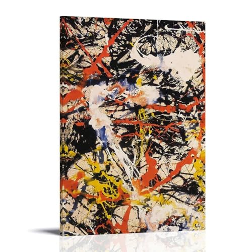 Jackson Pollock Convergence Wandkunst, modern, minimalistisch, dekoratives Gemälde, wasserdichtes Poster, leicht zu pflegen, Wohnzimmer, Schlafzimmer, Hintergrund, Wand zur Verbesserung des Stils, 60 von NPSFXC