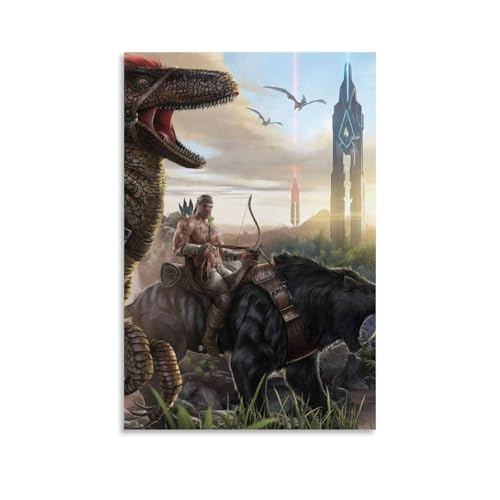NPSFXC Ark:Survival EvolvedWall Art, modernes minimalistisches dekoratives Gemälde, wasserdichtes Poster, leicht zu pflegen, für Wohnzimmer, Schlafzimmer, Hintergrund, Wand zur Verbesserung des Stils von NPSFXC