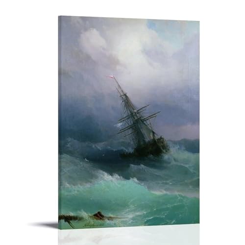 NPSFXC Ivan AivazovskyWandkunst, modern, minimalistisch, dekoratives Gemälde, wasserdichtes Poster, leicht zu pflegen, für Wohnzimmer, Schlafzimmer, Hintergrund, Wand zur Verbesserung des Stils, 20 x von NPSFXC