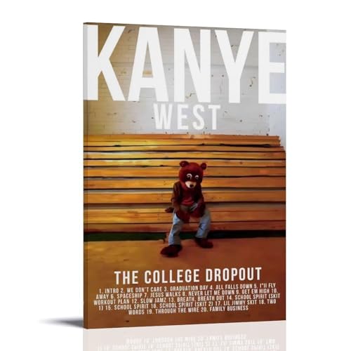 The College Dropout-Kanye WeatWall Art, modernes minimalistisches dekoratives Gemälde, wasserdichtes Poster, leicht zu pflegen, für Wohnzimmer, Schlafzimmer, Hintergrund, Wand zur Verbesserung des von NPSFXC