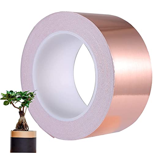 Kupferfolie Klebeband EMI Abschirmband Kupferfolienband Kupfer Klebeband Selbstklebend SchneckenschutzTape Selbstklebend Klebeband Hohe Temperatur Hitzebeständig Selbstklebend (0.05MM X 20MM X 20M) von NPTGLYQW