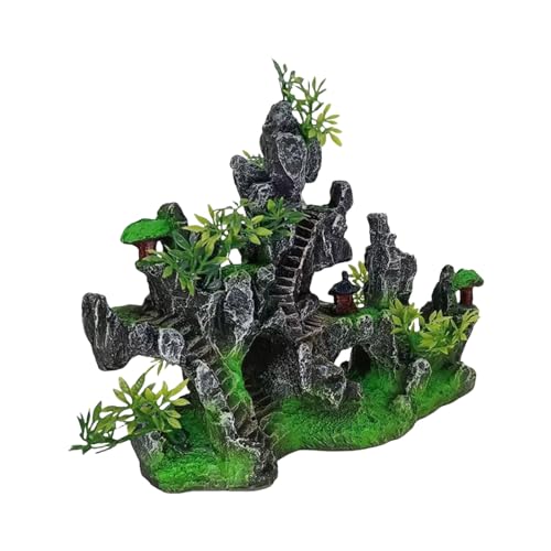 Aquarien aus Kunstharz, mit versteckter Höhle für Kleintiere und Heimbüro, Aquarien, Aquarien, Landschaft von NPXUAMTJ