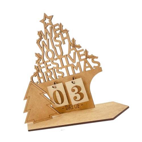 NPXUAMTJ Dekorativer Adventskalender Für Büro Und Heimnutzung Handgefertigte Desktop Dekoration Stilvoller Holz Countdown Kalender von NPXUAMTJ