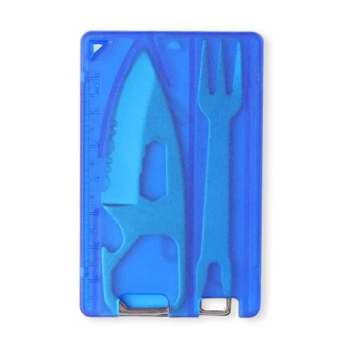 Edelstahl Camping Grillmesser Gabel Sicherheit Outdoor Multifunktion Camping Survival Card Tool Cutlery Messer Fork Tool Multifunktional von NPXUAMTJ