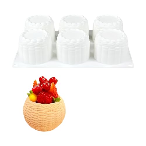Hitzebeständige Lebensmittelqualität 6 Hohlraumkorb Silikonformen Zum Backen Von Mousses Kuchen Schokoladenhandwerk Projekte Hitzebeständige Backvorgänge von NPXUAMTJ
