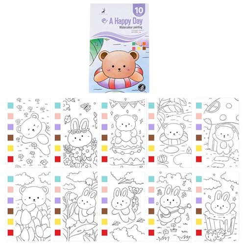 Kinder Sketch Book Aquarellmalerei Packs Pad Integrierte Farbkarten Absorptionsblätter Für Kreative Karten Kindermalerei Skizzenbuch Vorgefüllte Farben Kinder Sketch Book Aquarellmalerei Packs Pad Integrierte Farbkarten Absorptionsblätter Für Kreative Karten Kindermalerei Skizzenbuch Vorgefüllte Farben von NPXUAMTJ