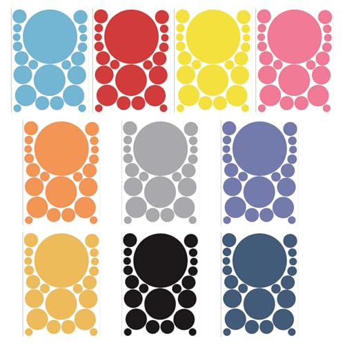 Kleber Rundaufkleber 2.1-15cm Buntes Punkt Beschreibbarer Etikett Für Scrapbooking Fotoalbum Planer Kalender Siegel von NPXUAMTJ