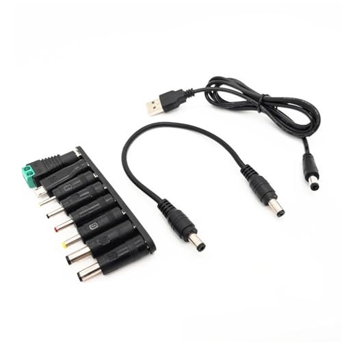 Multidevice USB Auf DC5.5x2.1mm Netzkabel Stromkabel Mit 8 Austauschbarer Adapterkopf Für Reisempfänger Multidevice Kompatibilitätsadapter von NPXUAMTJ