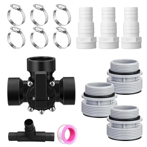 Multidirektionale Schwimmbadventile Adapter-Set Schlauchschellen Dichtungsringe Poolfilter Schlauchadapter ABS-Textur von NPXUAMTJ