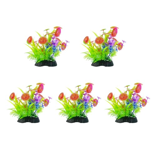 NPXUAMTJ 5pcs Künstliche Wasserpflanze Mit Basisaquarien Ornament Einfach Zustande Für Verschiedene Größe Fishank Shelter Accessoire Künstliche Pflanze von NPXUAMTJ