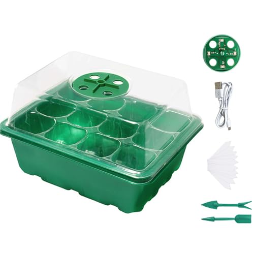 NPXUAMTJ Beatmungssamen Sämlingsausbreitungsbox Mit LED Licht Kunststoff Kindergarten Tablett Mit Lüftungslochanbauwerkzeug Multi Zell Pflanzen Propagationsschale von NPXUAMTJ