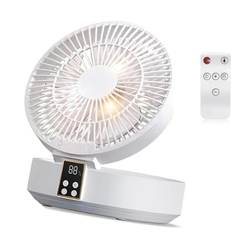 NPXUAMTJ Desktop Luftkreisleiter Mit Remote LED Nachtlicht 3 Geschwindigkeitsmodi 4000mah Wiederaufladbarer Batterieraum Sparsparend Faltbar von NPXUAMTJ