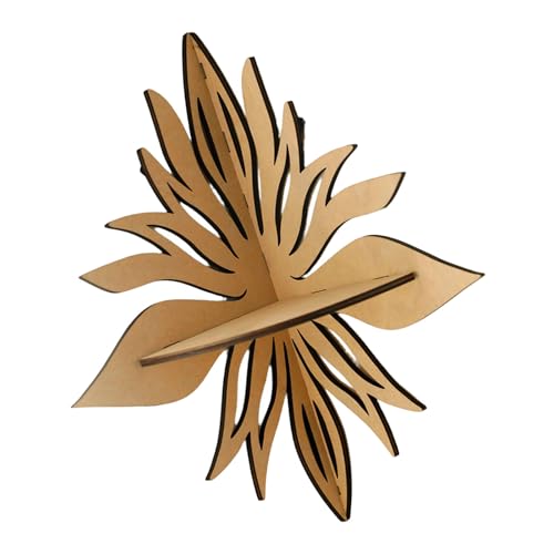 NPXUAMTJ Eckregal aus Holz, geschnitzt, ausgehöhlt, Blumenmuster, Wandmontage, Aufbewahrungsregal für Kristallverzierungen, Heimorganisation von NPXUAMTJ