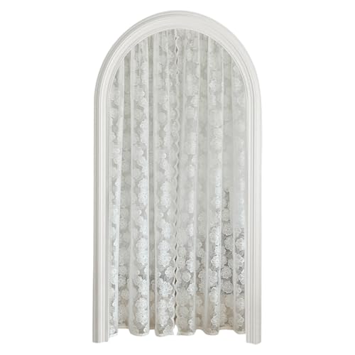 NPXUAMTJ Elegante weiße Spitzenvorhänge, Türvorhang mit viktorianischem Blumenmuster, für Schlafzimmer und Wohnzimmer, 150 x 100 cm/150 x 200 cm, durchscheinender Spitzenvorhang von NPXUAMTJ