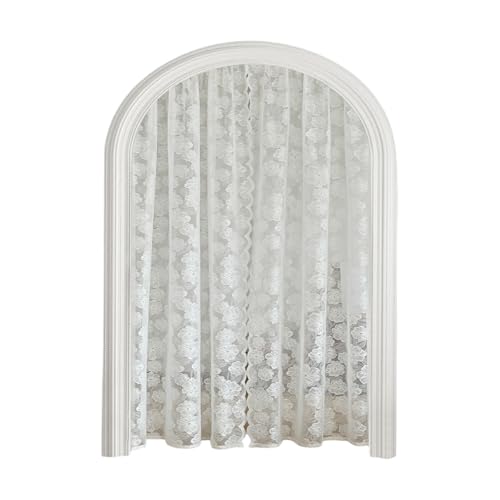 NPXUAMTJ Elegante weiße Spitzenvorhänge, Türvorhang mit viktorianischem Blumenmuster, für Schlafzimmer und Wohnzimmer, 150 x 100 cm/150 x 200 cm, durchscheinender Spitzenvorhang von NPXUAMTJ