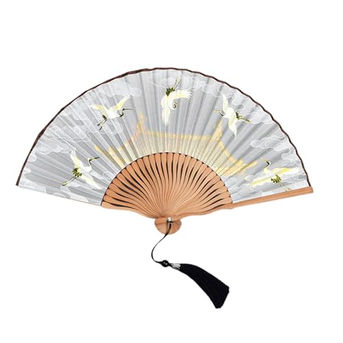 NPXUAMTJ Handgefertigter faltbarer Handventilator mit anmutigem Kranichmuster, ideal für traditionelle Kulturbegeisterte, Party-Kraniche-Motiv-Fächer NPXUAMTJ Handgefertigter faltbarer Handventilator mit anmutigem Kranichmuster, ideal für traditionelle Kulturbegeisterte, Party-Kraniche-Motiv-Fächer von NPXUAMTJ