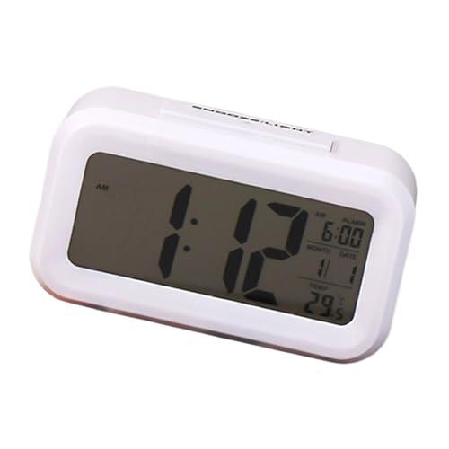 NPXUAMTJ Personalisierung 1 Alarm Digitaluhr LCD Temperatur Kalender Display Snoozes Funktion Häuser Dekore Schlafzimmer Essentielles Auto Nachts Wecker Mit Einem von NPXUAMTJ