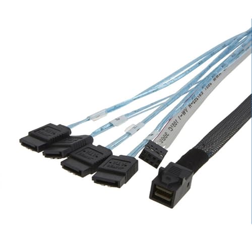 NPXUAMTJ Professionelles MiniSAS SFF-8643-zu-4SATA Schnittstellenkabel Mit Seitenband 0 5 M Für Server Setups von NPXUAMTJ