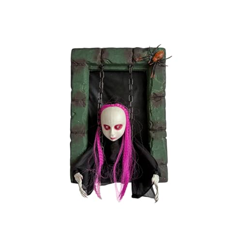 NPXUAMTJ Realistische Oszillierende Manifestation Figur Dekoration Mit Klang Begonnen Bewegung Glühende Rosenkugel Für Türen Halloween Mood Party Fensteranzeige von NPXUAMTJ