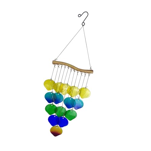 NPXUAMTJ Resistente Eisenwinde Chimes Mit Glas Künstlerischer Blattform Metallwinde Glocken Gärten Ornamente Wetterbeständige Windkinos Für Regnerische Klimazonen von NPXUAMTJ