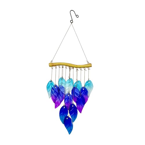 NPXUAMTJ Resistente Eisenwinde Chimes Mit Glas Künstlerischer Blattform Metallwinde Glocken Gärten Ornamente Wetterbeständige Windkinos Für Regnerische Klimazonen von NPXUAMTJ