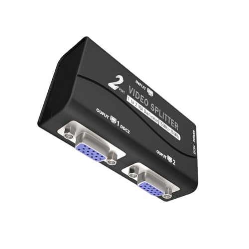NPXUAMTJ VGA Video Splitter 1 In 2Out VGA Splitterverstärker Box Für Computeranzeige Mit Hoher Auflösung Bis Zu 1920x1440 von NPXUAMTJ