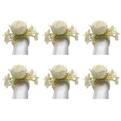 Packung Von 6 Künstlichen Blumen Realistischer Blumen Servietten Clip Für Tischdekorationen Praktischer Gewebehalter von NPXUAMTJ