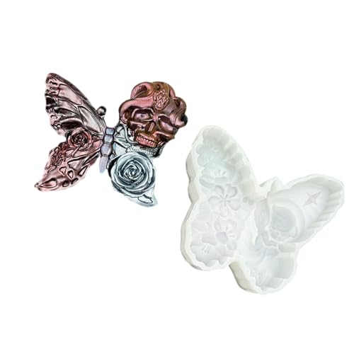 Schädel Blumen Schmetterling Kerzenform Futter Silikon Für Bastel Und Urlaubsdekorationen Muertos Kerzenform von NPXUAMTJ