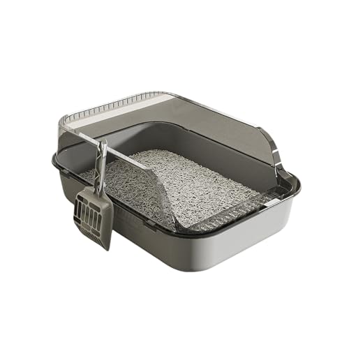 Semizierte Katzentoilette Mit Wand Splash Kräftigen Kratzfeste Verbesserung des Geruchsprävention Müllschale Für Katzen Übergroße Geschlossene Katzen Toilette von NPXUAMTJ