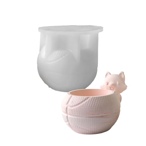 Silikonform Für Tierische Blumentöpfe Bastelzement Pflanzer Die Flexible Tierförmige Handwerksform Machen von NPXUAMTJ