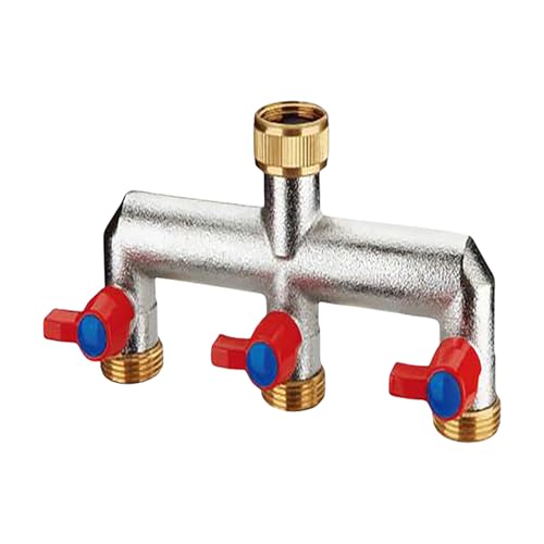 Starke Messingwasserverteilungsventile Mit Dreifachen Häfen Und Verstärkten Fäden Drei Outlet Adapter Für Außensysteme Verstärkte Kupferwasserspaltung Für Geräte von NPXUAMTJ