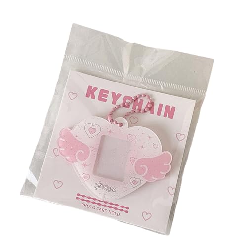 Tragbare 1 Zoll Fotohalter Photokardhalter Mit Keychain Heart Wing Hard Card Ordner Für Studentenbüroarbeiter von NPXUAMTJ