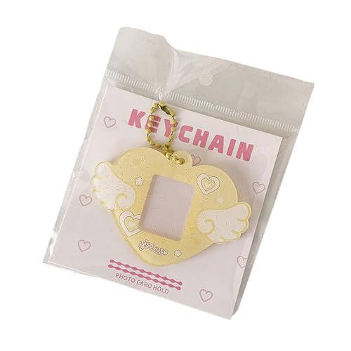 Tragbare 1 Zoll Fotohalter Photokardhalter Mit Keychain Heart Wing Hard Card Ordner Für Studentenbüroarbeiter von NPXUAMTJ