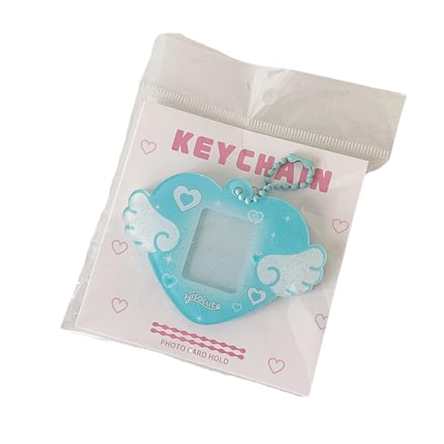 Tragbare 1 Zoll Fotohalter Photokardhalter Mit Keychain Heart Wing Hard Card Ordner Für Studentenbüroarbeiter von NPXUAMTJ