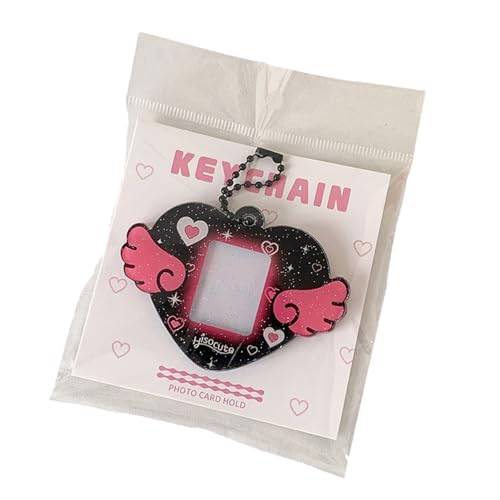 Tragbare 1 Zoll Fotohalter Photokardhalter Mit Keychain Heart Wing Hard Card Ordner Für Studentenbüroarbeiter von NPXUAMTJ