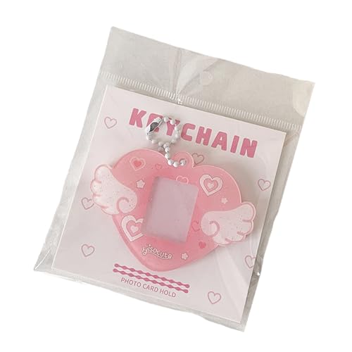 Tragbare 1 Zoll Fotohalter Photokardhalter Mit Keychain Heart Wing Hard Card Ordner Für Studentenbüroarbeiter von NPXUAMTJ